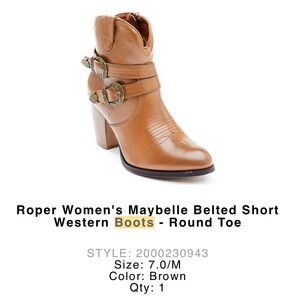 Roper Women's Tan Belted Heeled Boots